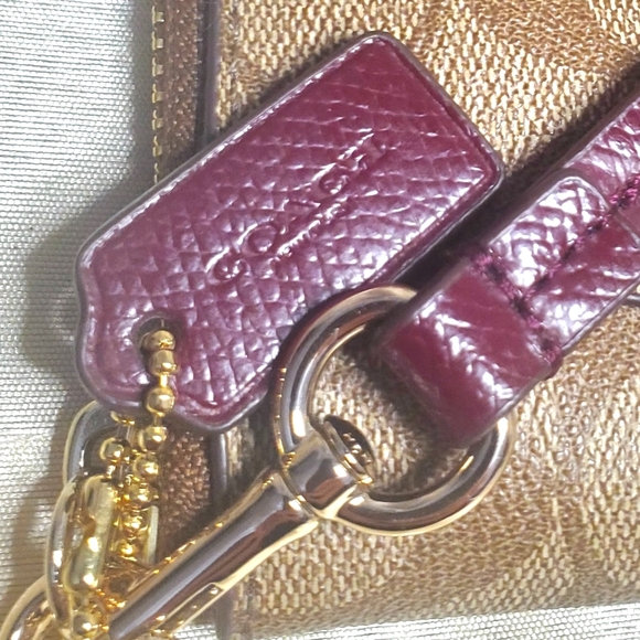 💖Coach Signature Morgan Clutch Wristlet Khaki/Sherry F65060, EUC - Picture 12 of 16